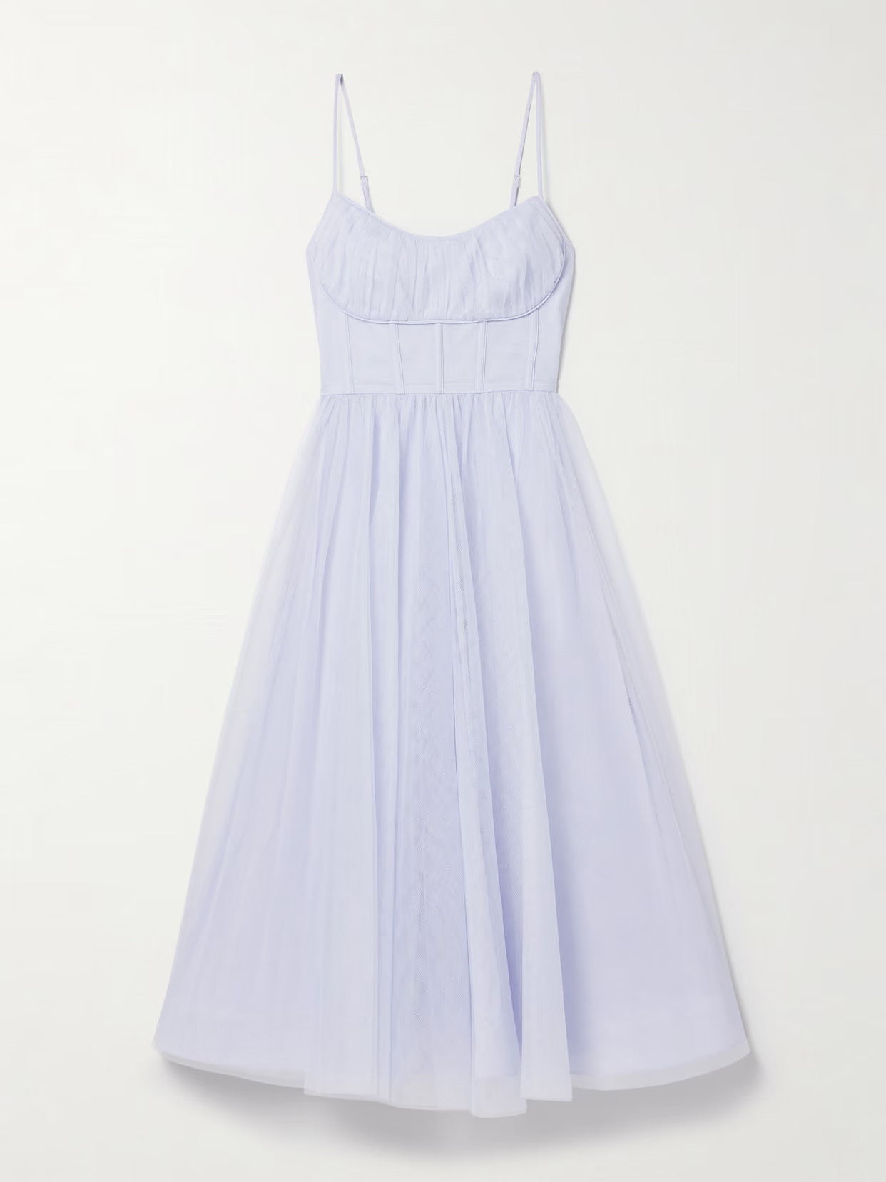 Zimmermann - Pleated Tulle Midi Dress - Blue | NET-A-PORTER (US)