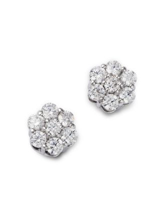 Diamond Flower Cluster Stud Earrings in 14K White Gold, 0.5 tcw | Bloomingdale's (US)
