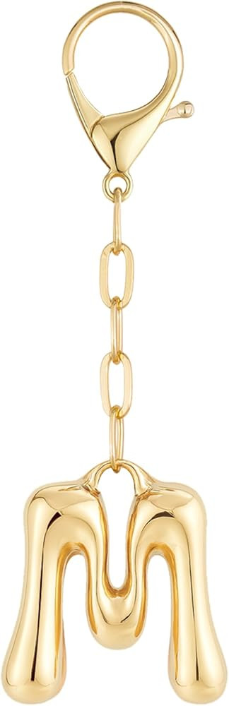 Initial Bag Charms, Bubble Letter Charm for Handbags, Cute Keychain with Letter, Initial Bag Char... | Amazon (US)