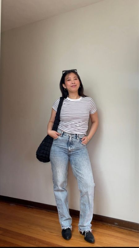 Casual everyday outfit for warmer spring days…. Just striped tshirt and jeans! This shirt fits so well and I feel like striped tshirts are either a hit or miss for me 

Spring fashion 2024, spring styles, spring outfits, casual styling, casual styles, spring layers, cute outfit ideas, transitional outfits, striped tshirt, style content creator, 
#springstyle #springfashion #ootds #casualstyling #LTKAF #abercrombie #transitionalstyle #springoutfitideas #outfitplanning

#LTKVideo #LTKfindsunder50 #LTKstyletip