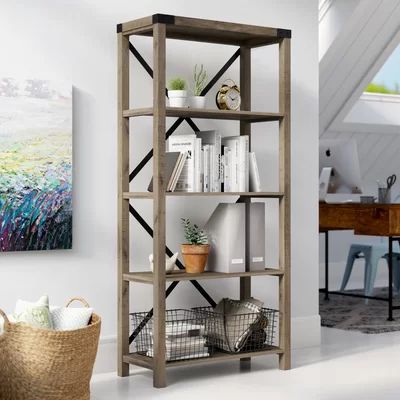 Foundry Select Arsenault 64" H x 30" W Etagere Bookcase | Wayfair North America