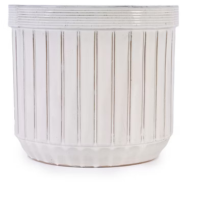 MAYEERTY 4-Piece Ceramic Flowerpot Modern Planter Cream Color for Patio Garden Windowsills | Target