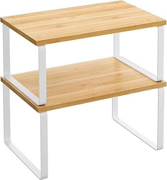 SONGMICS Cabinet Organizer Shelf, Set of 2 Kitchen Counter Shelves, Kitchen Storage, Spice Rack, ... | Amazon (US)