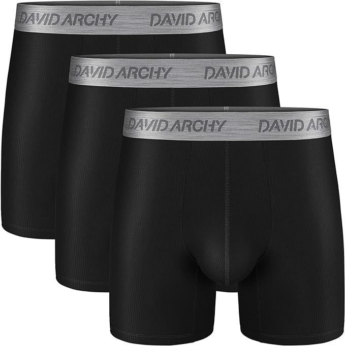 DAVID ARCHY Men's 3 Pack Luxury Micro Modal Underwear Breathable Ultra Soft Comfort Lightweight B... | Amazon (US)
