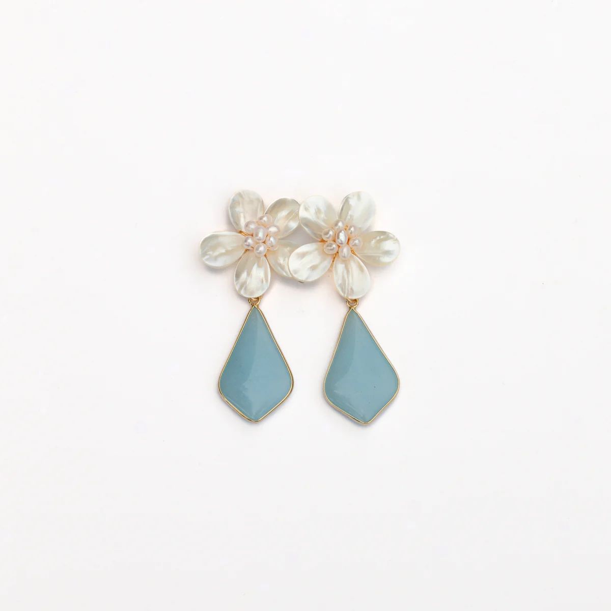 Pearl Flower + Blue Drop | Vivian Drew