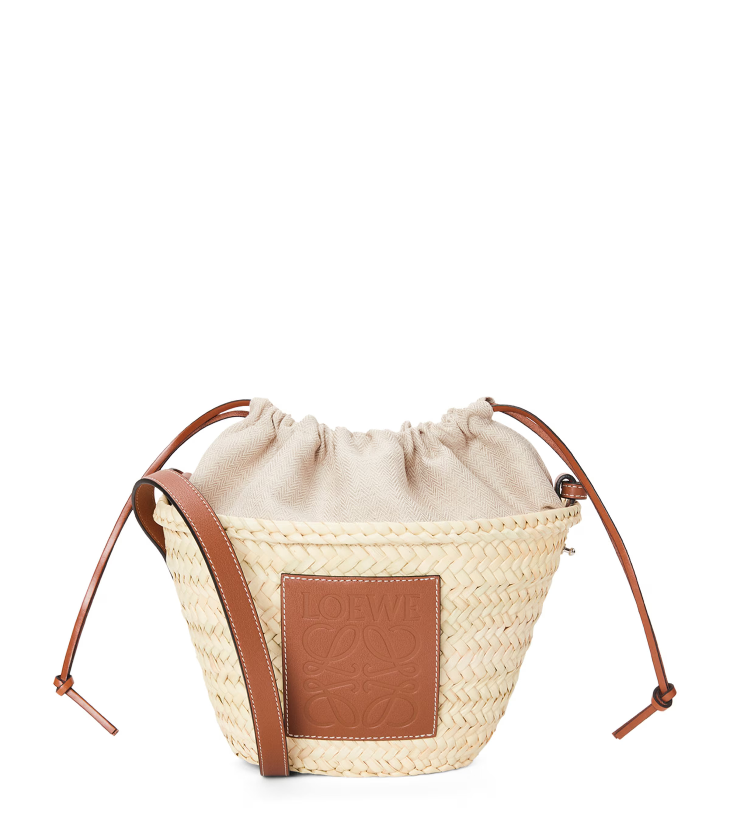 Loewe x Paula's Ibiza Woven Drawstring Bucket Bag | Harrods (US)