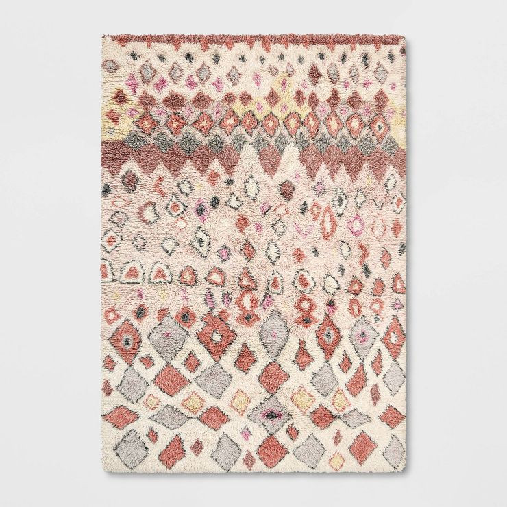 Alexandra Diamond Moroccan Hand Tufted Shag Area Rug - Opalhouse™ | Target