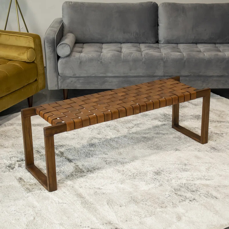 Orcutt Genuine Leather Bench | Wayfair North America
