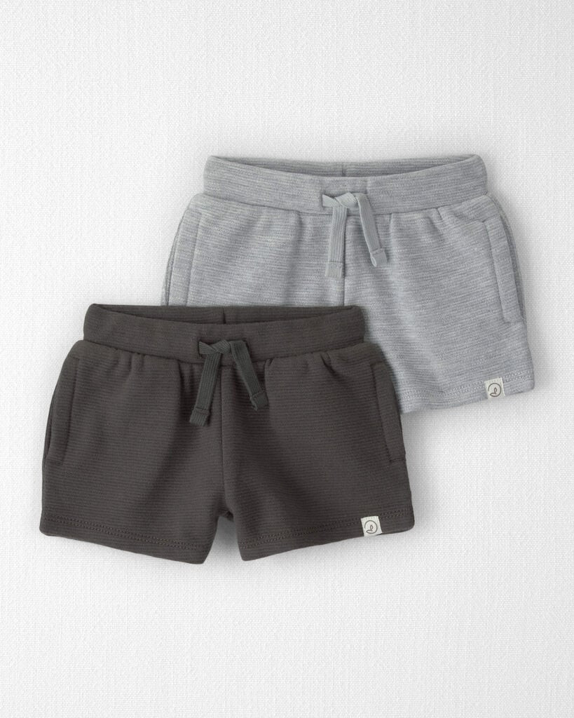 Little Planet Baby 2-Pack Organic Cotton Shorts 12M Grey | Carter's Inc