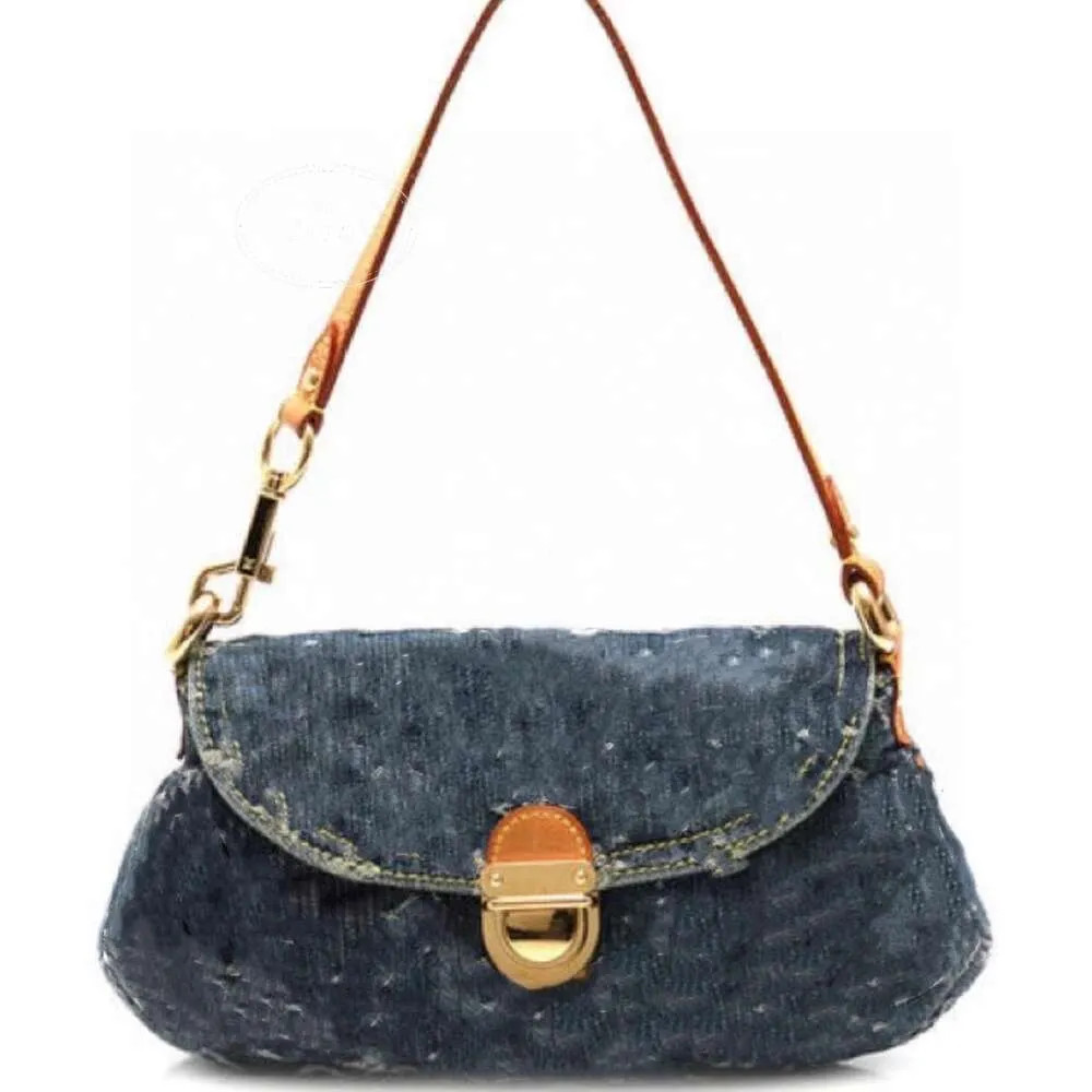 Evening Bags Cowboy Bag for Old Denim Shoulder Bag vintage Baguette Underarm Embroidery Bags | DHGate