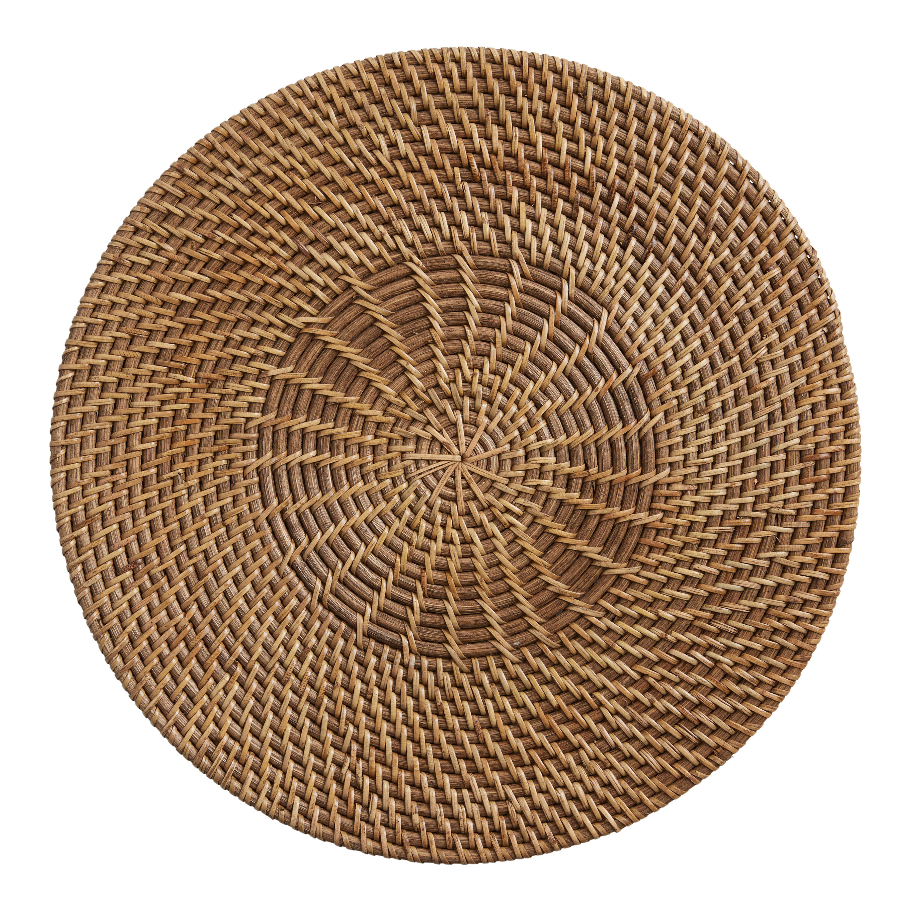 Round Medium Brown Rattan Placemat | World Market