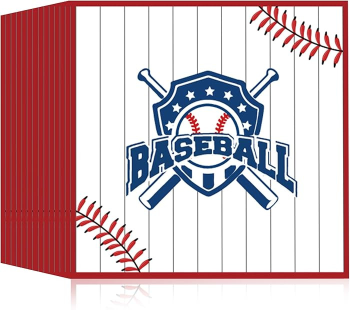 50 Pieces Baseball Napkins,Disposable Baseball Party Guest Cocktail Napkins for Birthday Party, B... | Amazon (US)