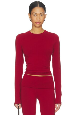 Cotton Jersey Long Sleeve T-shirt in Brick | Revolve Clothing (Global)