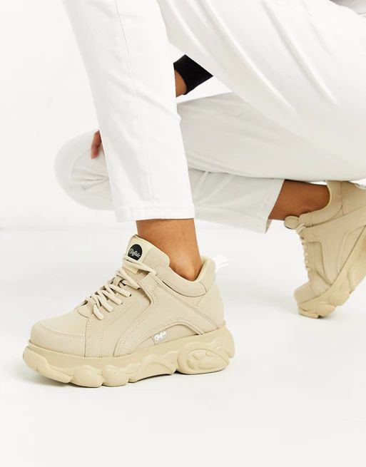 Buffalo Colby exclusive low platform chunky sneakers in cream | ASOS US