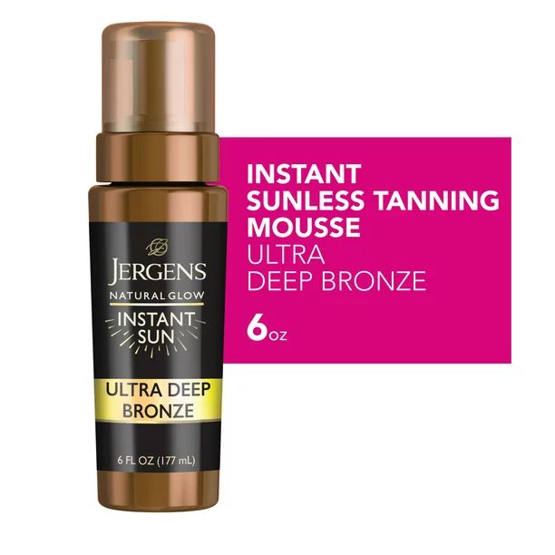 Jergens Natural Glow Instant Sun Sunless Tanning Mousse, Dermatologist Tested Self Tanner, in Dee... | Walmart (US)