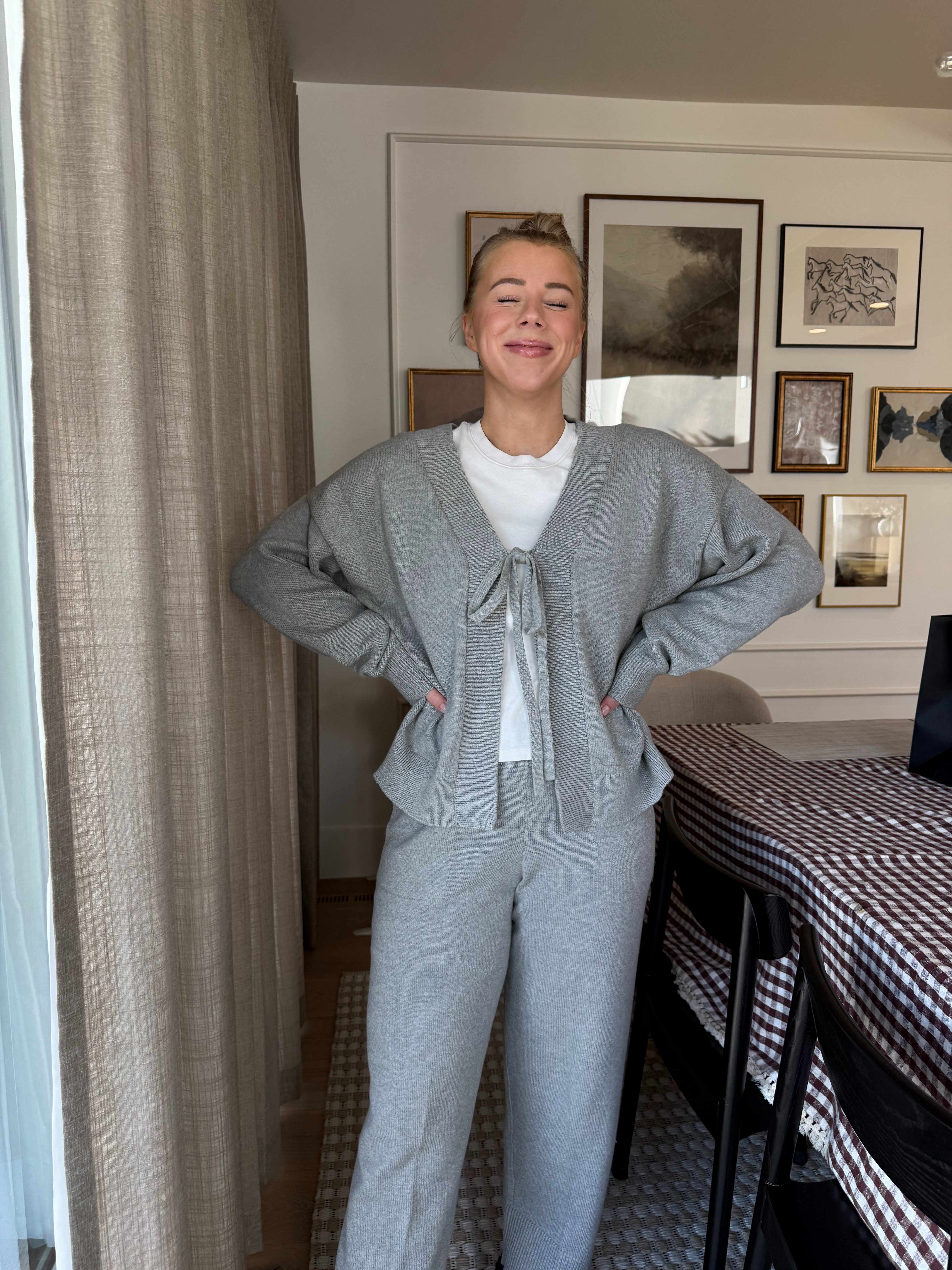 Grey sweater set from new hair day in the life video! Linked dupes!  

 #LTKFindsUnder50 #LTKFindsUnder100 #LTKStyleTip