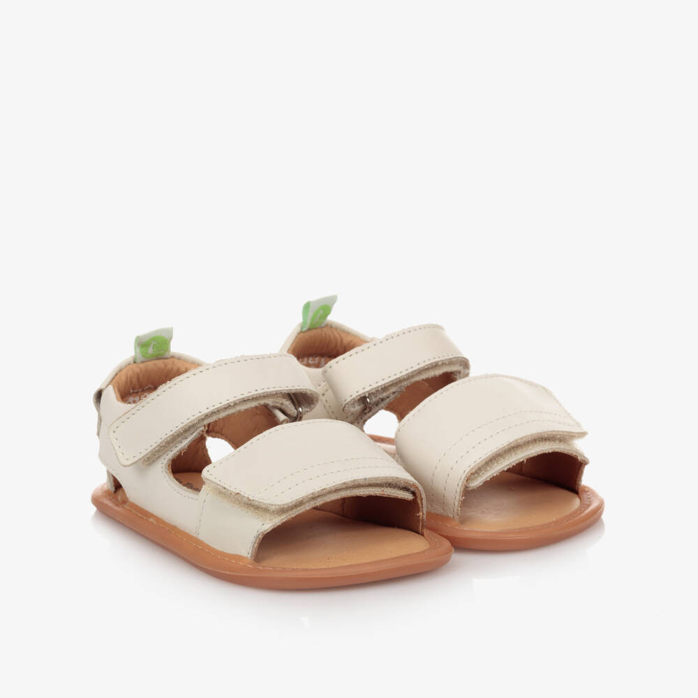 Ivory Leather Baby Strappy Sandals | Childrensalon
