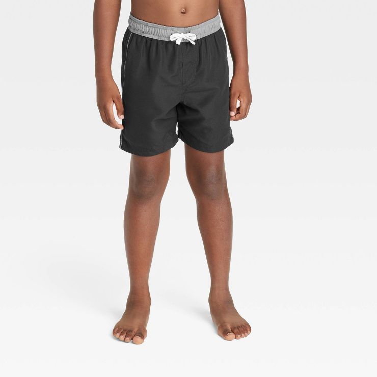 Boys' Solid Swim Shorts - Cat & Jack™ Black | Target