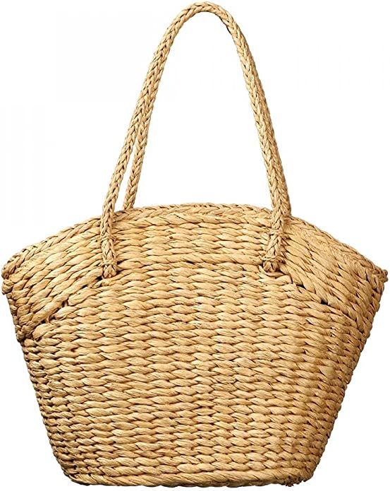 Women Straw Shoulder Bag Summer Beach Handwoven Straw Handbag Vintage Holiday Purse Bag | Amazon (US)