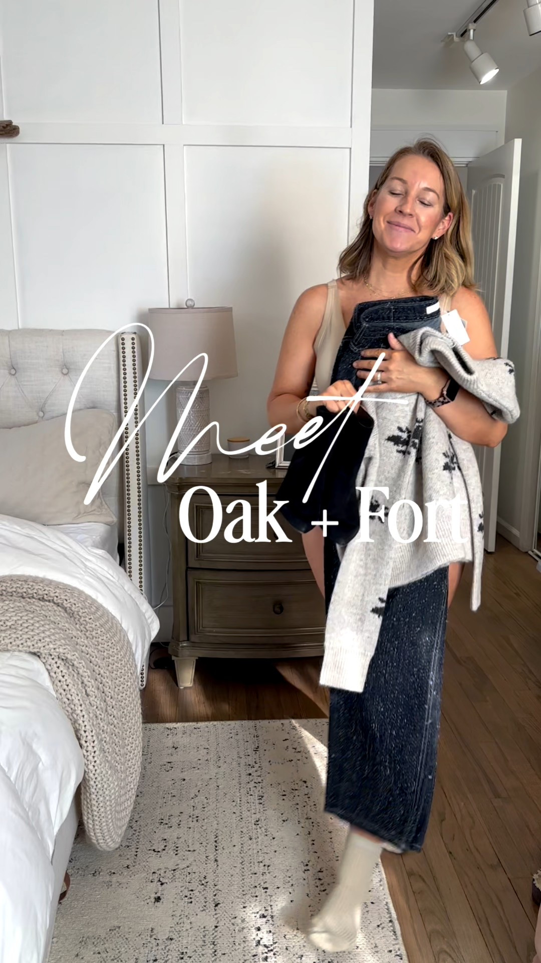 

SIZING:
Mediums in all! I MAY have been able to do a small in the pants but the waist would’ve been tighter. Right now there’s ZERO muffin top but they do have a tad more room in the hips. They’re SO soft tho. Feel like lounge pants and the boucle is a fun little touch! The t shirt is a next level buttery soft that I can’t even describe. Stretchy, good weight, polished. A small would’ve looked more tailored; you can see how much room I have. The cardigan is a legit wool/alpaca blend and while it’s not super soft, it’s also not scratchy. It is thick and very warm tho. Such pretty colors  

#LTKgrwm #LTKFindsUnder100 #LTKootd