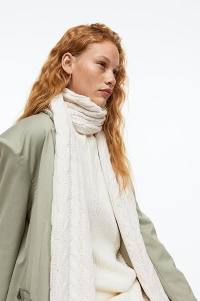 Cable-knit Scarf with Fringe | H&M (US + CA)
