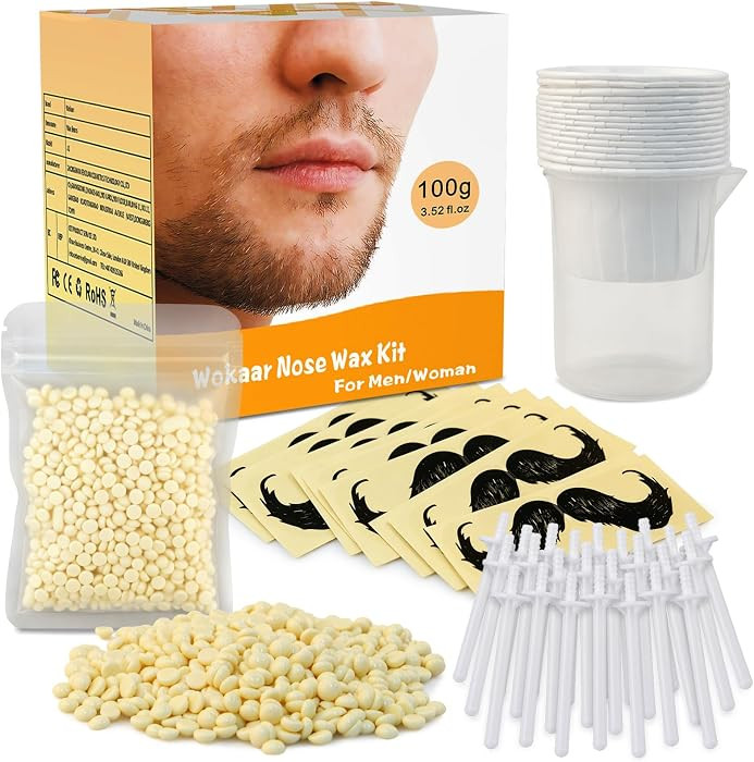 Nose Wax Kit for Men & Women | 100g Wax, 30 Applicators (15-20 Uses) | Painless Nasal & Ear Hair ... | Amazon (US)