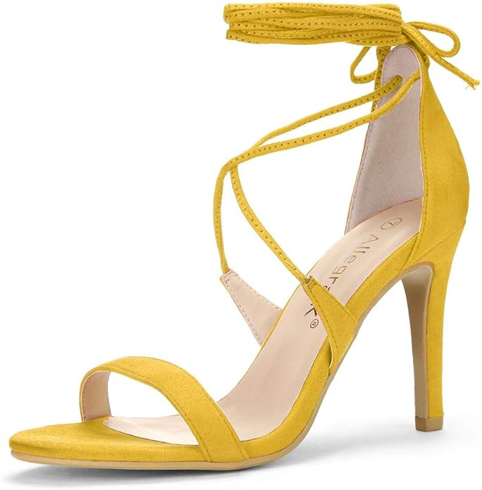 Allegra K Women's Stiletto Heel Lace-up Sandals | Amazon (US)