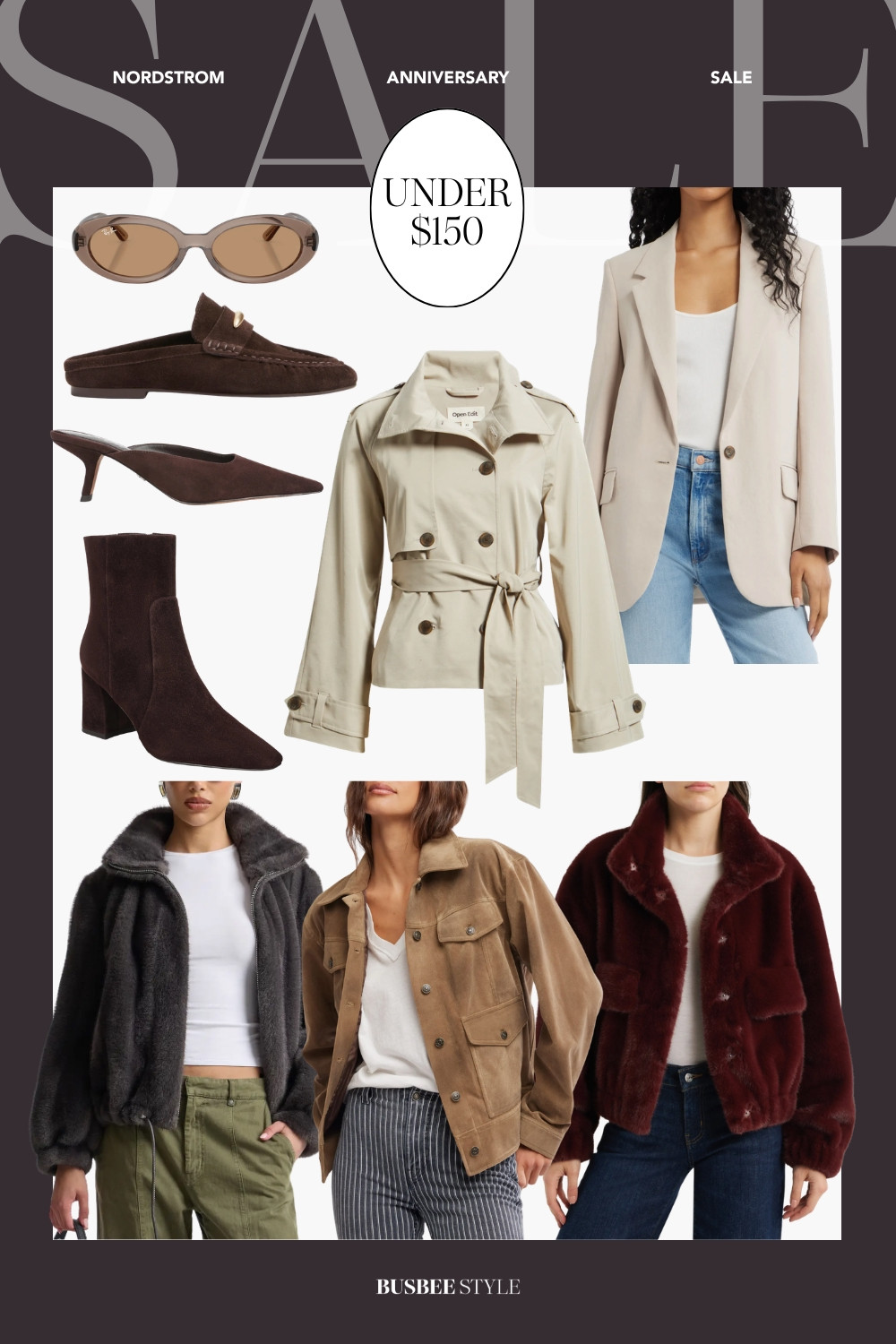 The $150-and-under finds that don't look like $150-and-under finds!

This edit is proof that "affordable" and "elevated" aren't opposites. A trench-style jacket, a relaxed blazer, suede booties and mules, oval sunglasses, and three standout jackets, faux fur, suede, and a statement burgundy, all come in under $150. 

These are the pieces I'd grab first this sale if you're building out fall layers on a budget.

#LTKgrwm #LTKOver40 #LTKSaleAlert