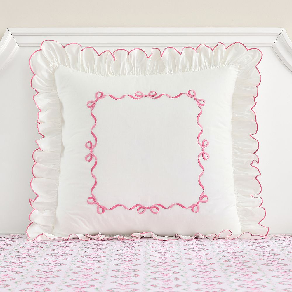 LoveShackFancy Bows Border Euro Pillow Cover | Pottery Barn Teen