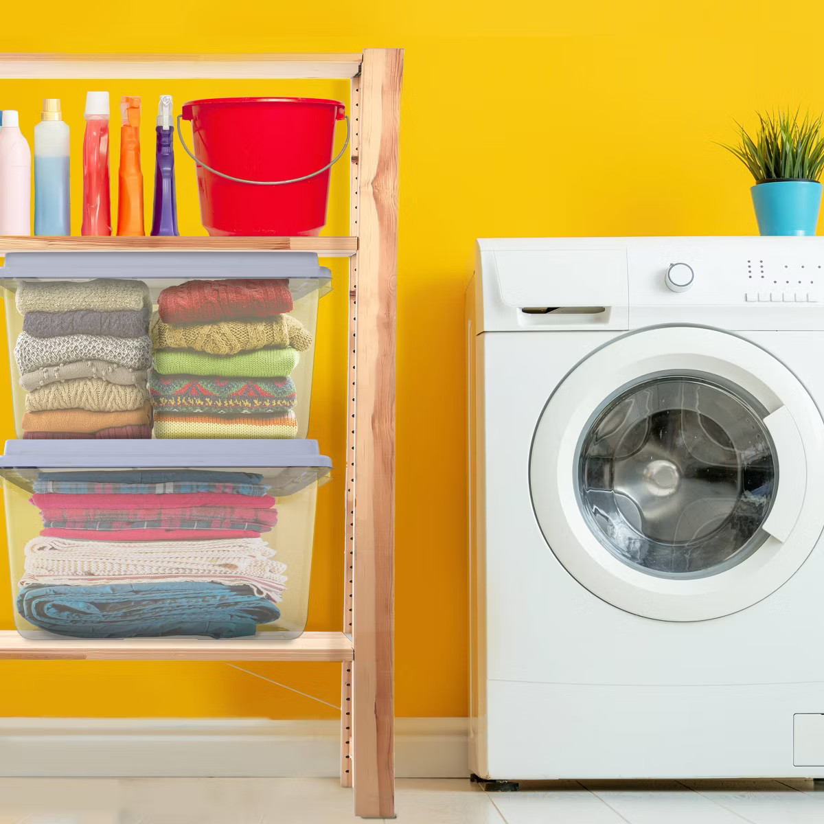Hefty 72qt Clear Hi-Rise Storage bin with Stackable Lid Gray | Target