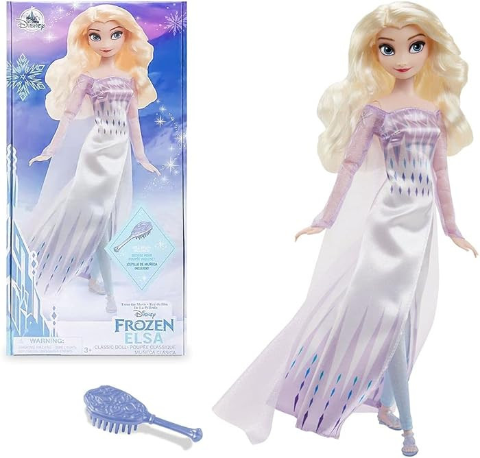 Disney Store Official Disney Princess Classic Doll (Elsa from Frozen 2), 11 Inches, Includes Brus... | Amazon (US)
