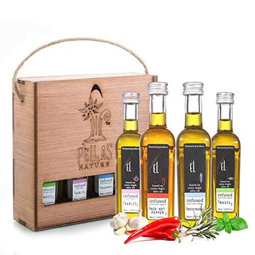 Pellas Nature, Organic Herbs Infused Greek Extra Virgin Olive Oil Set, Finishing Oil Flavors Basi... | Amazon (US)