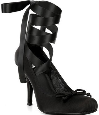 Jeffrey Campbell Nympha Satin Bow Tie Wrap Ballerina Stiletto Pumps | Dillard's | Dillard's