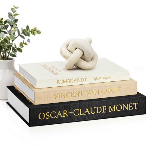 JARLINK Aesthetic Decorative Books, Set of 3 Linen Faux Books for Coffee Table, Bookshelf or Mantle Decor, Stylish Book Storage Boxes for Home Decor, Photo Organization, and Keepsake Storage, Black | Amazon (US)