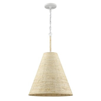 Westmore by ELK Lighting Beverley Textured White Transitional Cone Hanging Pendant Light | Lowe's