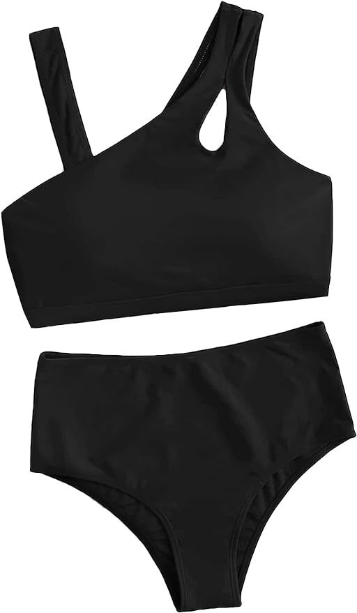 SOLY HUX Women's Spaghetti Strap High Waisted Bikini Bathing Suits 2 Piece Swimsuits | Amazon (US)