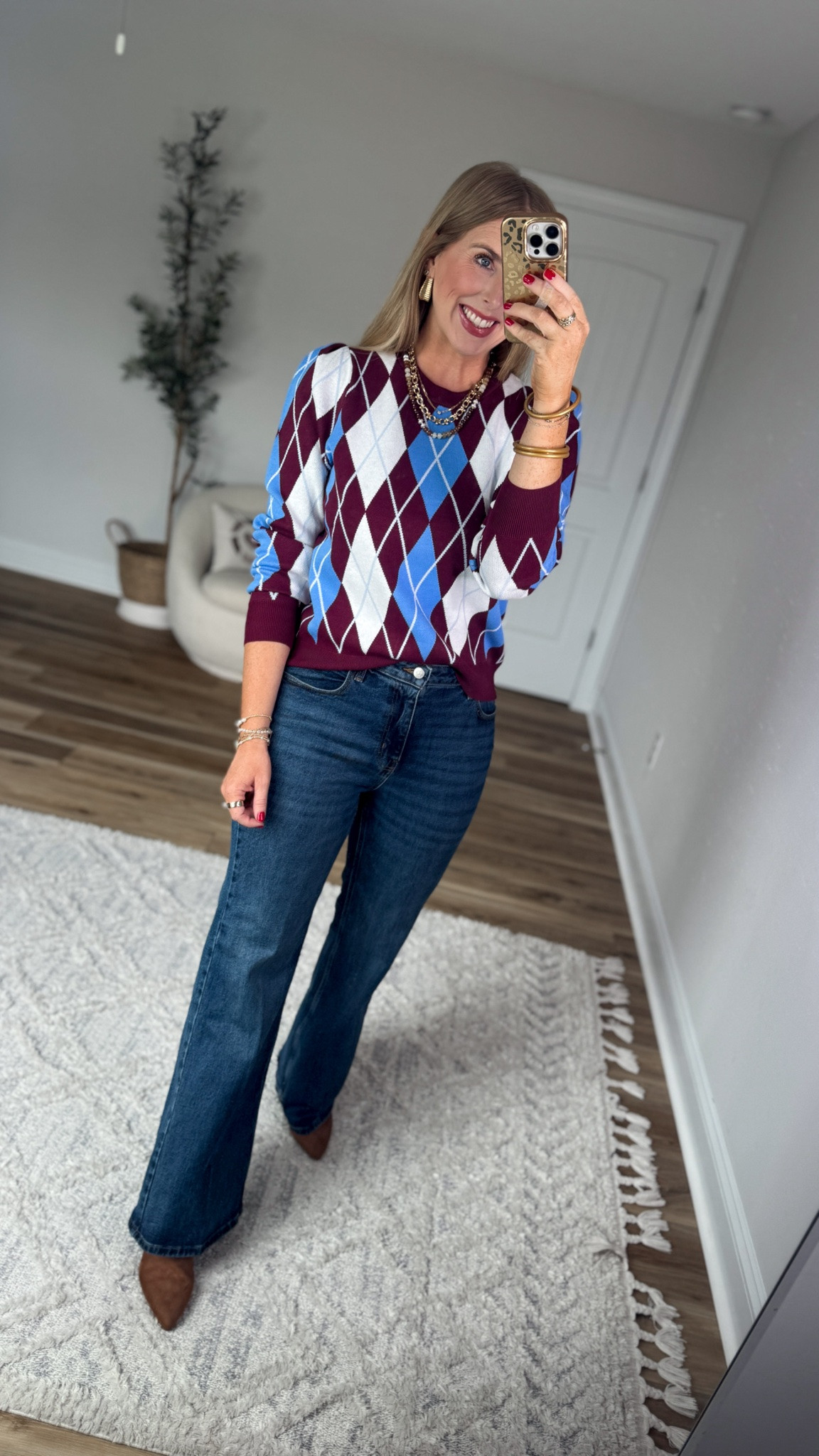 Weekend Walmart Wins try-on 
Argyle sweater- small
Flare jeans- 6

#LTKootd