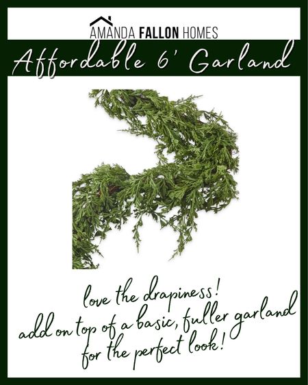 Great price on this realistic faux garland! 👍🏼 Love the drapiness. I recommend doubling up for fullness or layering on top of a fuller, basic garland.

Drapey faux garland. Cypress garland. Cedar garland. Juniper garland. Christmas home decor. Holiday garland. Walmart. 

#LTKunder50 #LTKHoliday #LTKhome