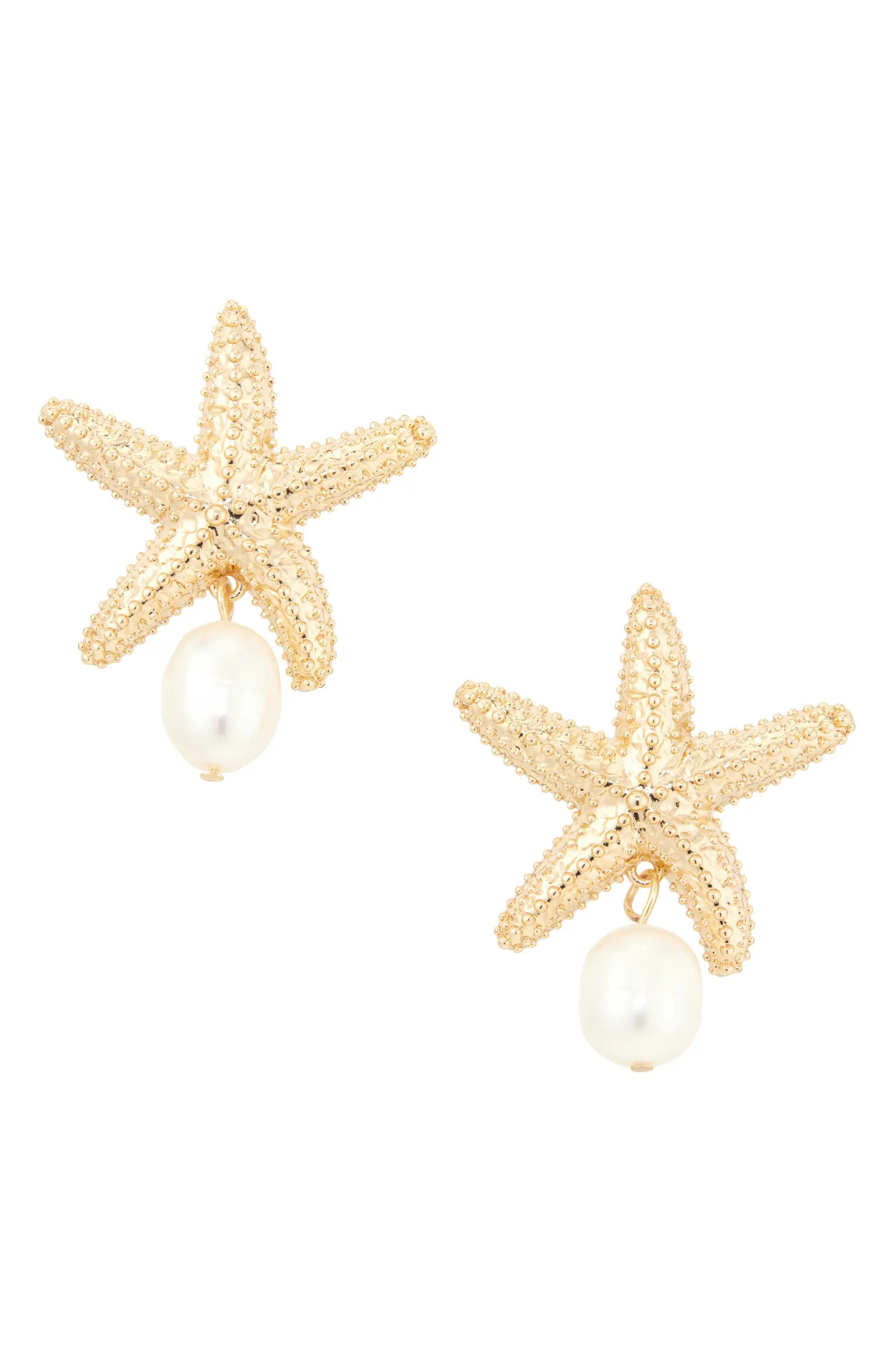 BaubleBar Mariam Freshwater Pearl Starfish Earrings | Nordstrom | Nordstrom