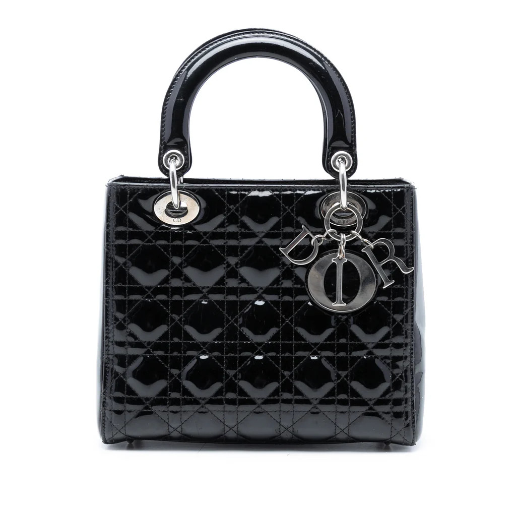 Lady Dior Bag Cannage Quilt Patent Medium | Rebag