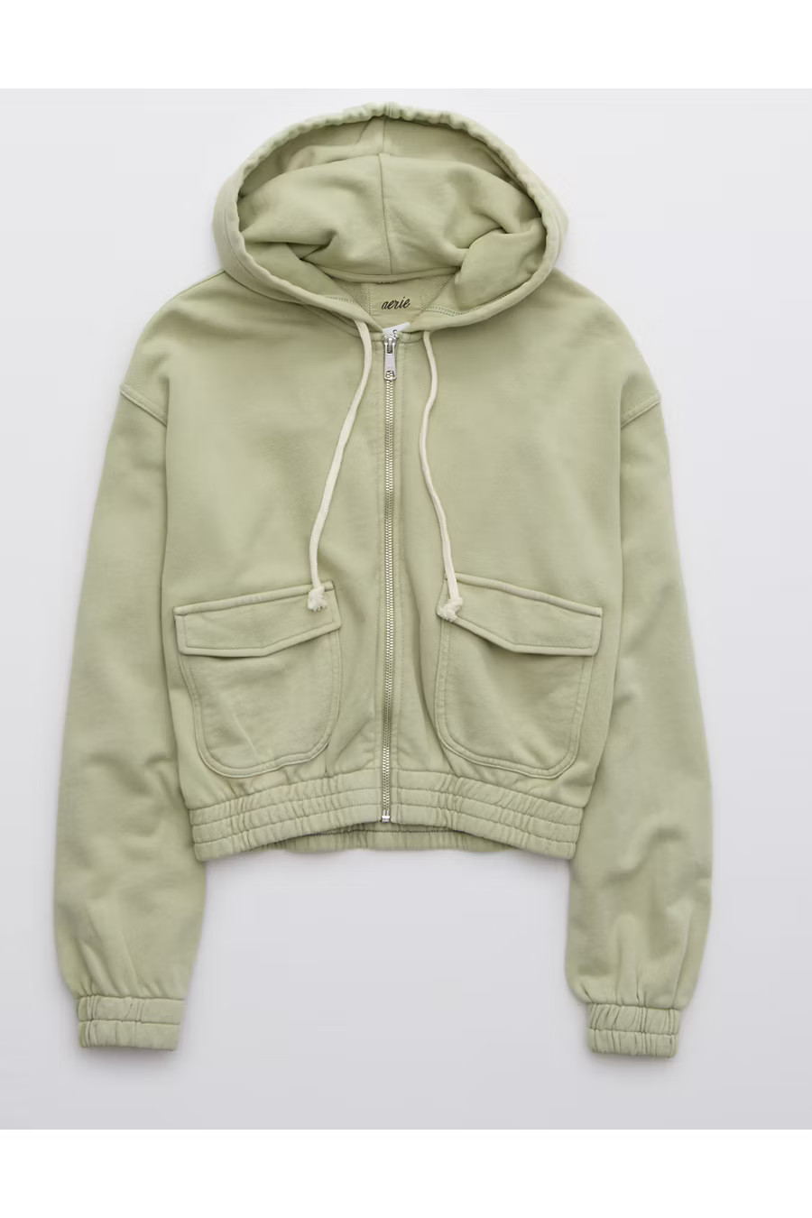 Aerie Cropped Full Zip Hoodie | American Eagle Outfitters (US & CA)