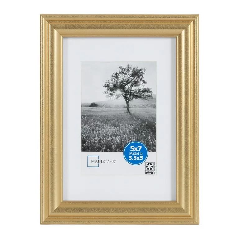 Mainstays 5x7 Traditional Gallery Wall Picture Frame, Gold | Walmart (US)
