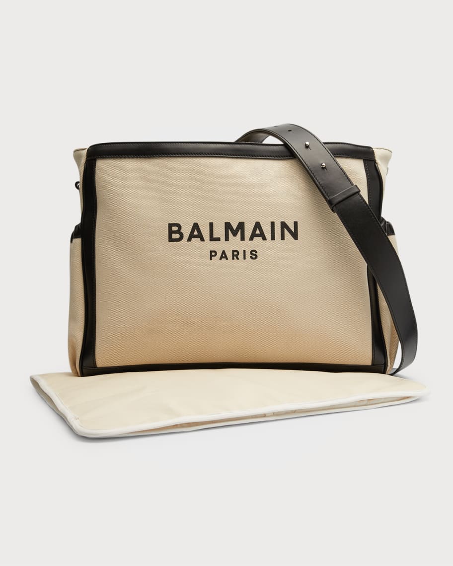 Balmain Logo-Print Diaper Bag | Neiman Marcus