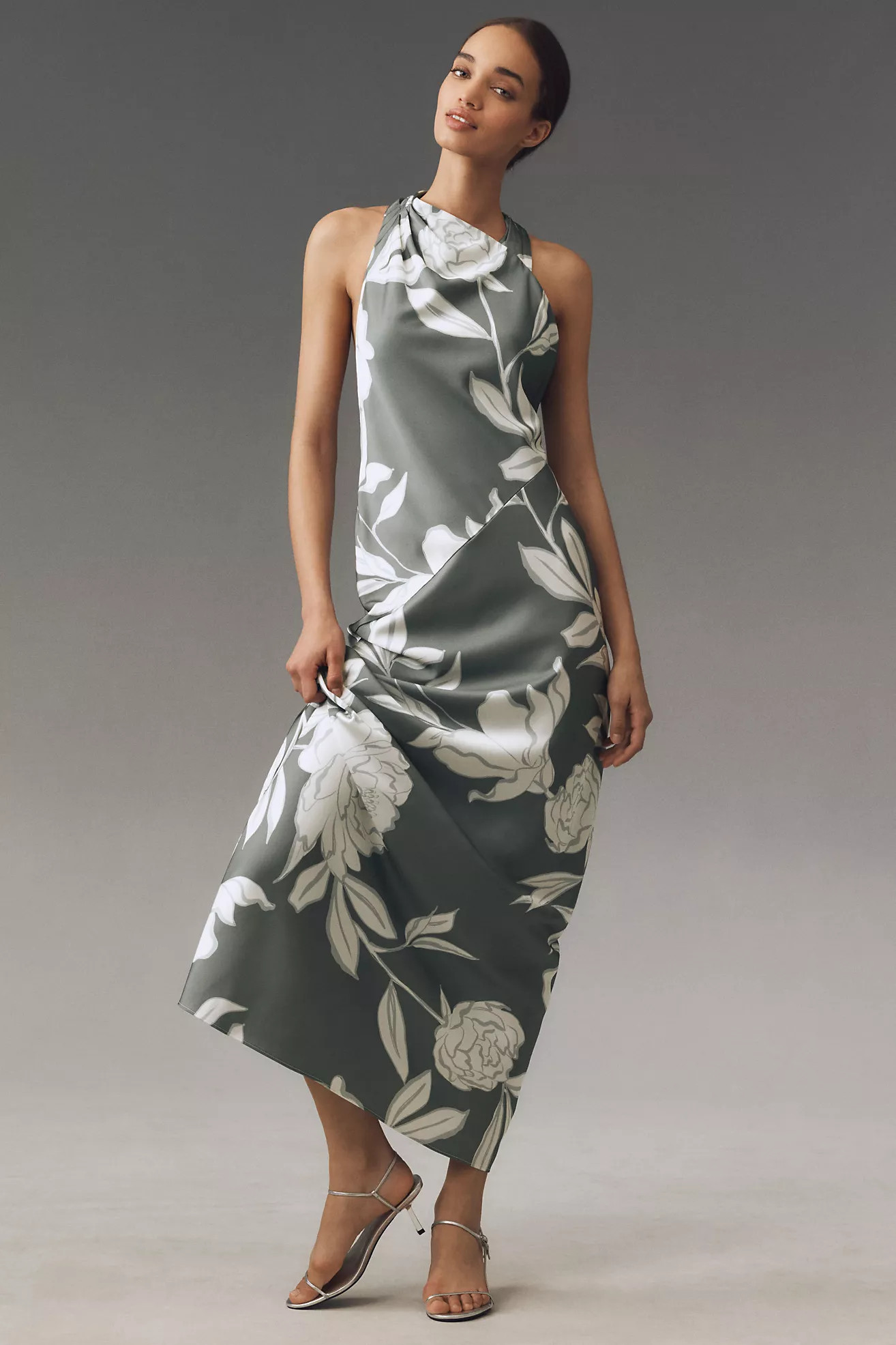 Significant Other Annabel Asymmetrical Satin Maxi Dress | Anthropologie (US)