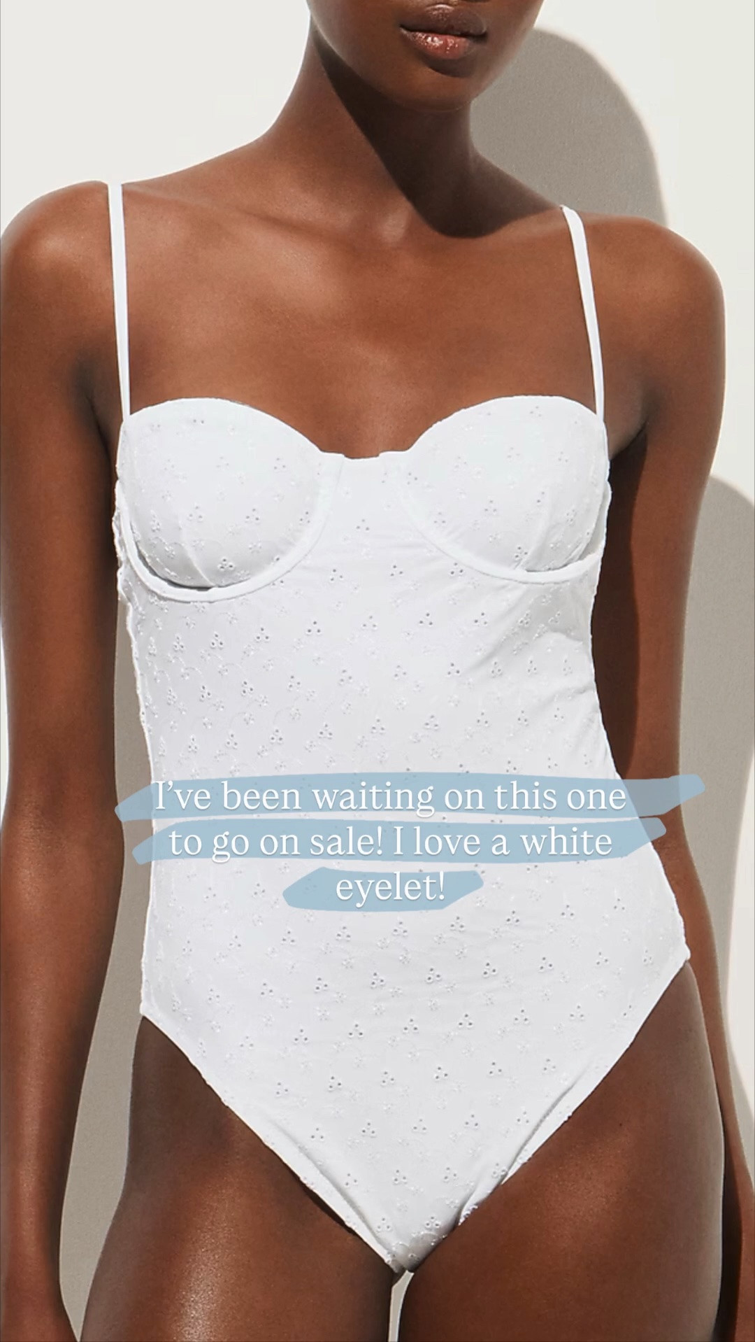 White eyelet swimsuit one piece for moms on sale today!