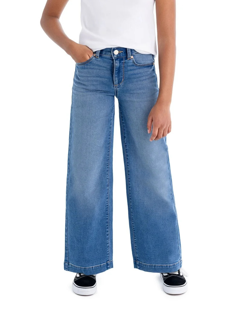 Jordache Girls High Rise Wide Leg Jean, Sizes 5-18 - Walmart.com | Walmart (US)