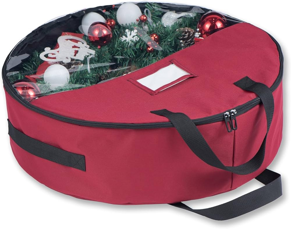 600D Christmas Wreath Storage Container 36 Inch Wreath Storage Bag with Clear Window Extra Large ... | Amazon (US)