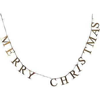 Creative Co-Op 55" L Merry Christmas, Brass Finish Metal Garlands, Multi | Amazon (US)
