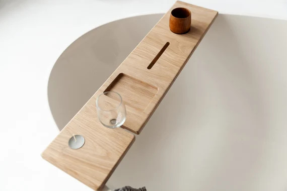 Bath Caddy Oak Bath Caddy Wooden Bath Tray Bathroom | Etsy | Etsy (US)