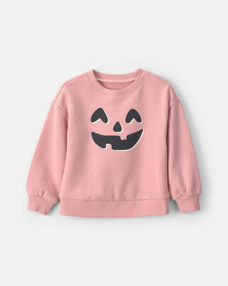 Toddler Girl Pumpkin Halloween French Terry Pullover Sweatshirt - Pink | Carter's | Carter's Inc